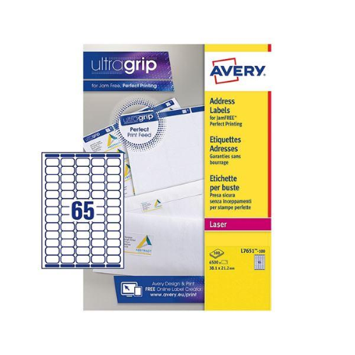 Avery - Bianco - 38.1 x 21.2 mm 6500 etichette (100 foglio(i) x 65) etichette